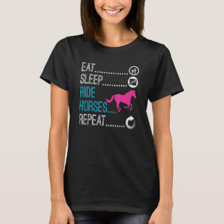 T-shirt Manger Sleep Ride Horses Répéter Horse Ride Equest