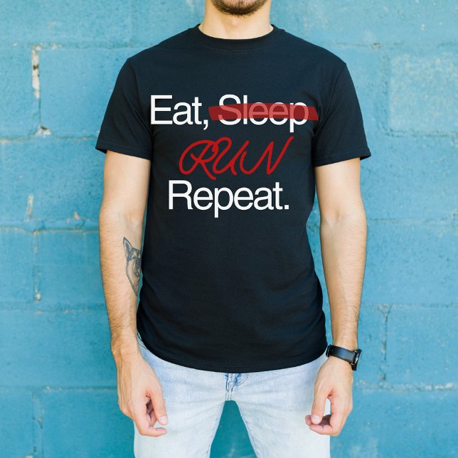 T-shirt Manger Sleep Run Répéter, Motivational Runner Cade (Créateur téléchargé)