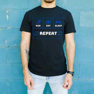 T-shirt Manger Sleep Run Répéter, Motivational Runner Cade