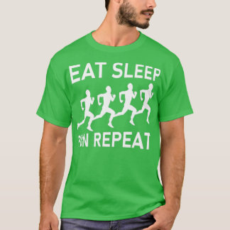 T-shirt Manger Sleep Run Répéter Runner Cadeau Marathon Co