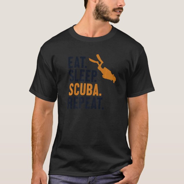 T-shirt Manger Sleep Scuba Répéter Sous-marin Technique Sc (Devant)