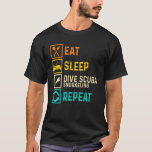 T-shirt Manger Sleep Scuba Snorkeling Répéter Apnoe Plongé