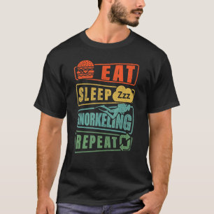 T-shirt Manger Sleep Snorkel Répéter Scuba Plongée Plongée