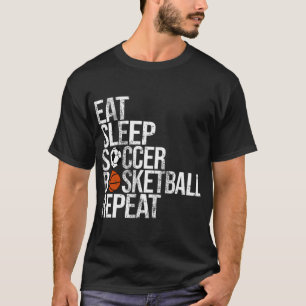 T-shirt Manger Sleep Softball Basketball Répéter Fun Ball