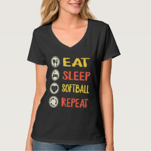T-shirt Manger Sleep Softball Répéter Softball Coach Maman