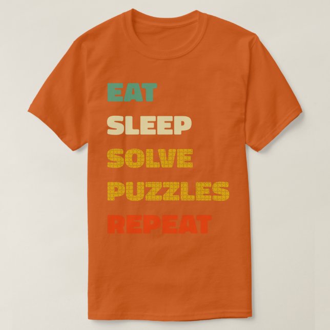 T-shirt Manger Sleep Solve Puzzles Répéter Puzzle Lover (Design devant)
