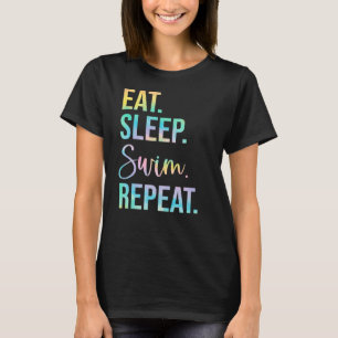 T-shirt Manger Sleep Swim Répéter Swim Swim Coach Lif