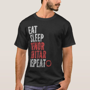T-shirt Manger Sleep Tenor guitare Répéter