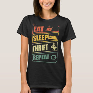 T-shirt Manger Sleep Thrift Répéter Store Marché aux puces