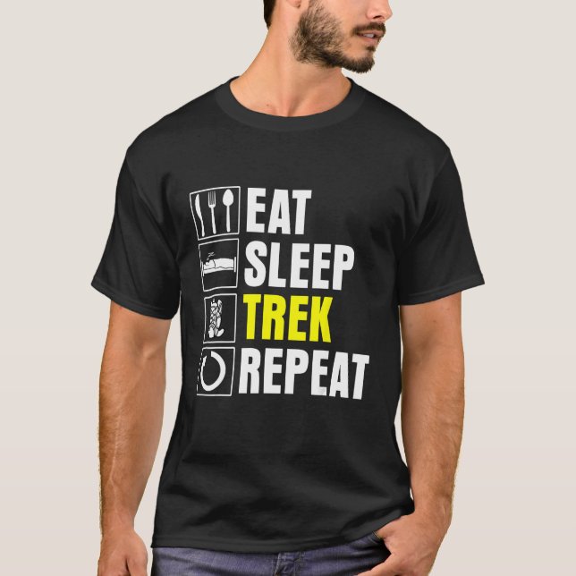 T-shirt Manger Sleep Trek Répéter Trekking long-courrier (Devant)