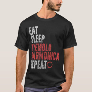 T-shirt Manger Sleep Tremolo harmonica Répéter