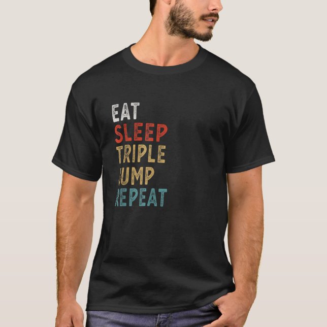 T-shirt Manger Sleep Triple saut Répéter Funny Player Ide  (Devant)