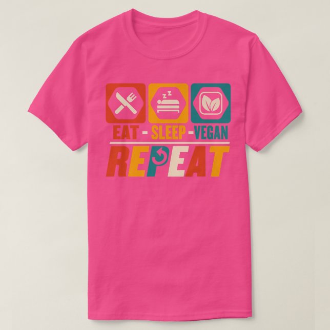 T-shirt Manger Sleep Vegan Répéter Vegetable Vegetable Veg (Design devant)