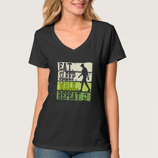 T-shirt Manger Sleep Walk Répéter Cool Walking ExerciceWal (Devant)