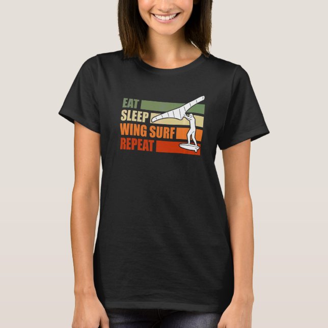 T-shirt Manger Sleep Wing Foil Wing Surf Wingsurf (Devant)