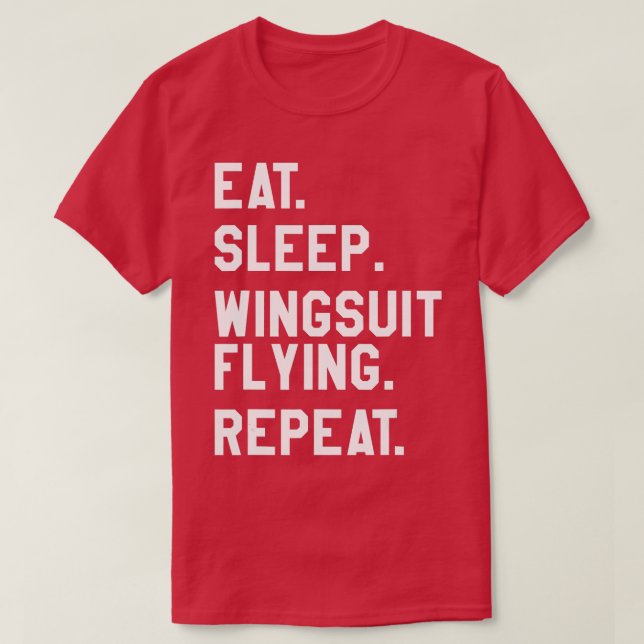 T-shirt Manger Sleep Wingsuit Vol Répéter Skydiving (Design devant)