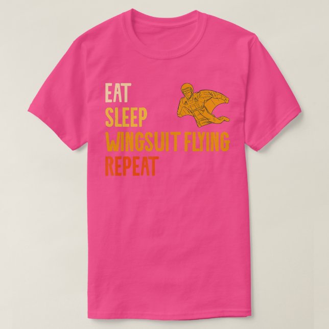 T-shirt Manger Sleep Wingsuit Vol Répéter Skydiving Skydiv (Design devant)