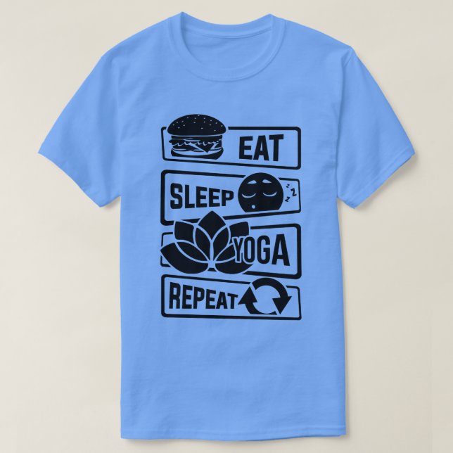 T-shirt Manger Sleep Yoga Répéter Méditation Yoga Yogi Spi (Design devant)