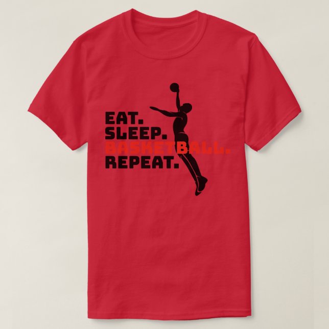 T-SHIRT MANGER SOMMEIL BASKETBALL RÉPÉTER (Design devant)