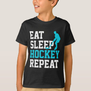 T-shirt Manger Sommeil Hockey Répéter