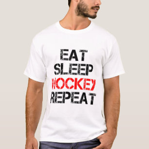 T-shirt Manger Sommeil Hockey Répéter Patinage sur glace C