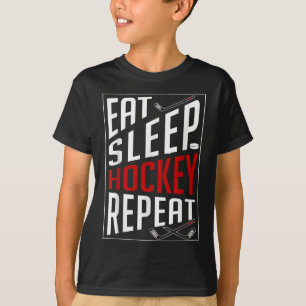 T-shirt Manger Sommeil Hockey Répéter Terrain Joueurs de h