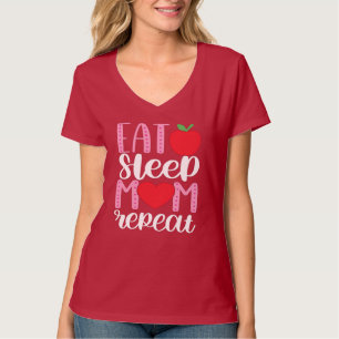 T-shirt MANGER SOMMEIL MOM RÉPÉTER   MOM LIFE mignonne et 