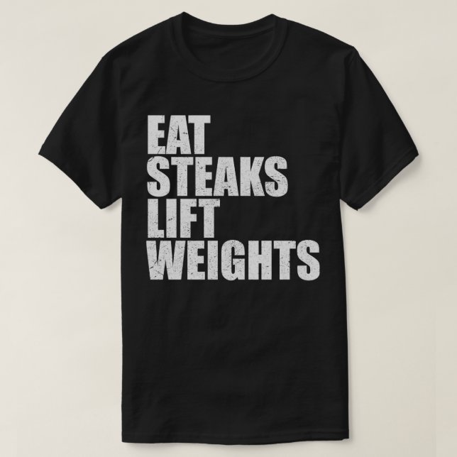 T-shirt Manger Steaks Lift Weight Carnivore Lion Diet Body (Design devant)