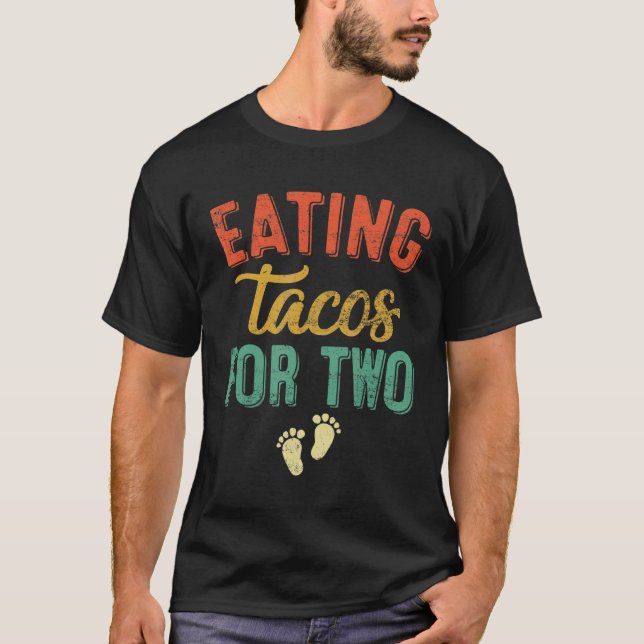 T-shirt Manger Tacos Pour Deux Vêtements Grossesse Révéler (Devant)