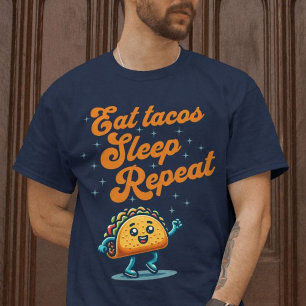 T-shirt Manger Tacos Sleep Répéter Funny Foodie Taco Shirt