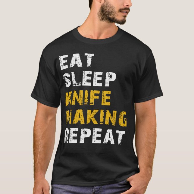 T-shirt manger un couteau de sommeil faire répéter (Devant)