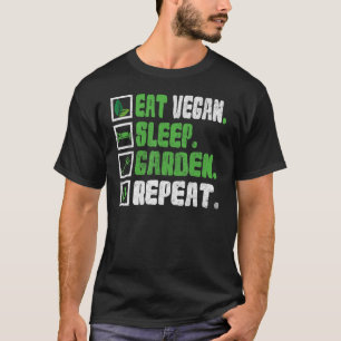 T-shirt Manger Vegan Sleep Garden Répéter Animal Végétarie