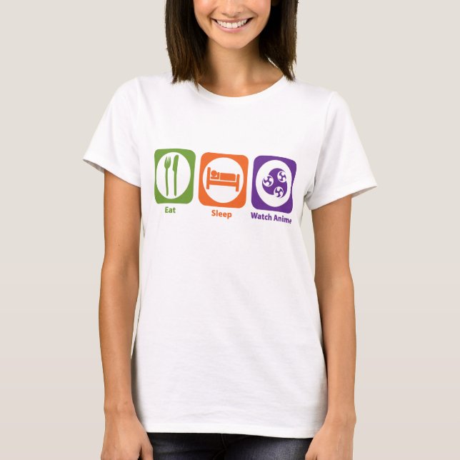 T-shirt Manger Veille du sommeil Anime (Devant)