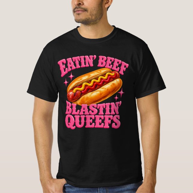 T-shirt mangeur de hotdog explosant de boeuf (Devant)