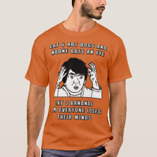 T-shirt Mangez 6 Chiens Chauds 3 Bananes Mème Vegan Veget