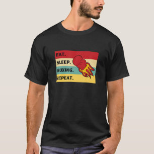 T-shirt Mangez Boxe de sommeil Répétez Sport Fighter Cool