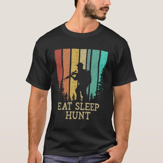 T-shirt Mangez Chasse au sommeil Animal Stalking Lifestyle (Devant)
