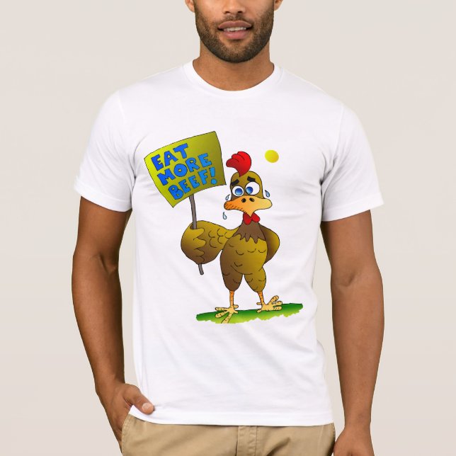 T-SHIRT MANGEZ DE PLUS DE BOEUF ! (Devant)