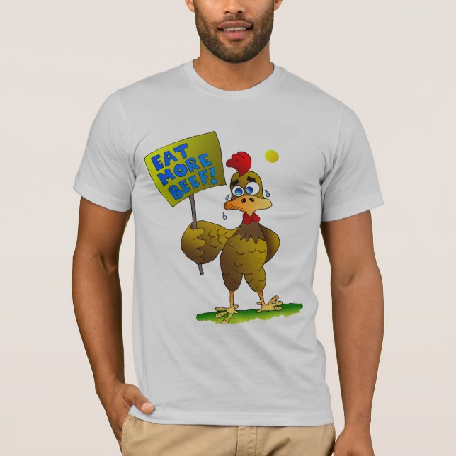 T-SHIRT MANGEZ DE PLUS DE BOEUF ! (Devant)