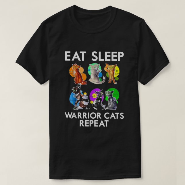 T-shirt Mangez des chats guerriers du sommeil (Design devant)