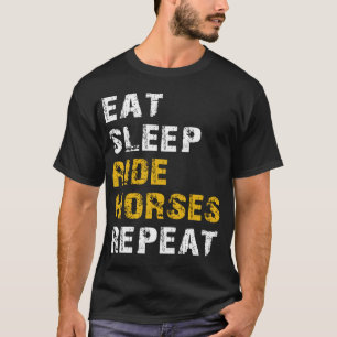 T-shirt mangez des chevaux de course de sommeil