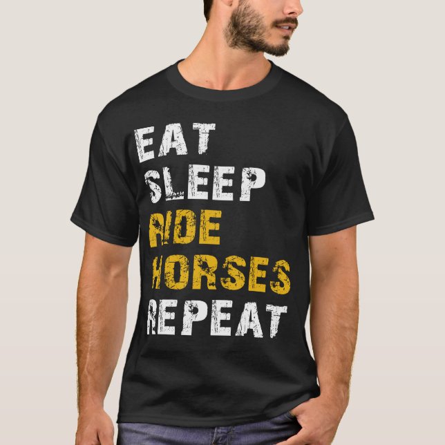 T-shirt mangez des chevaux de course de sommeil (Devant)