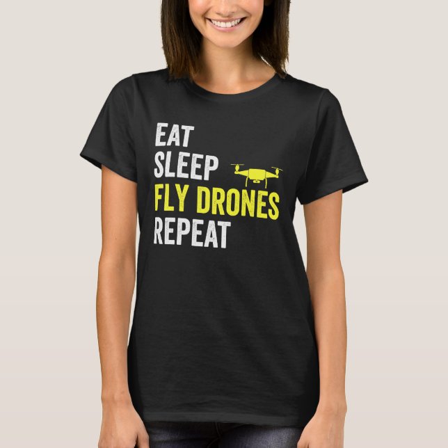 T-shirt Mangez des drones de drones de sommeil Répéter dro (Devant)