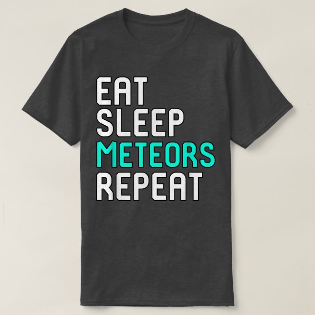 T-shirt Mangez des météores du sommeil Répéter Funny Space (Design devant)