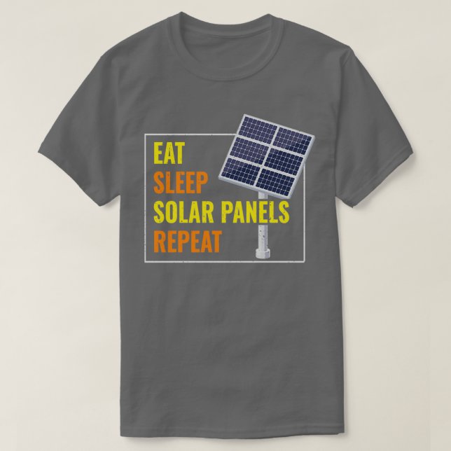 T-shirt Mangez des panneaux solaires de sommeil solaire ph (Design devant)