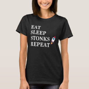 T-shirt mangez des pierres de sommeil mème drôle jour trad