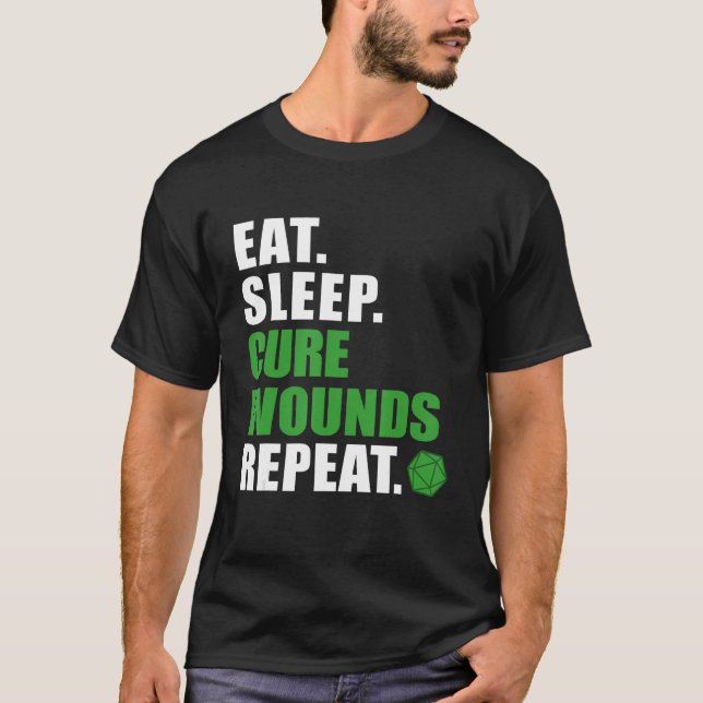 T-shirt Mangez des plaies de sommeil réparateur Dos répété (Devant)