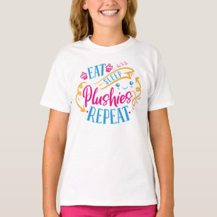 T-shirt Mangez des Plushies du sommeil Répéter   Mignonne 