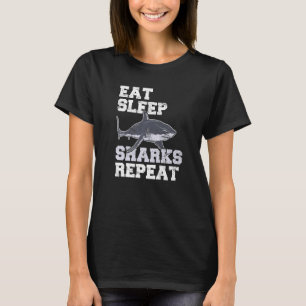 T-shirt Mangez des requins endormis Répétez les requins re