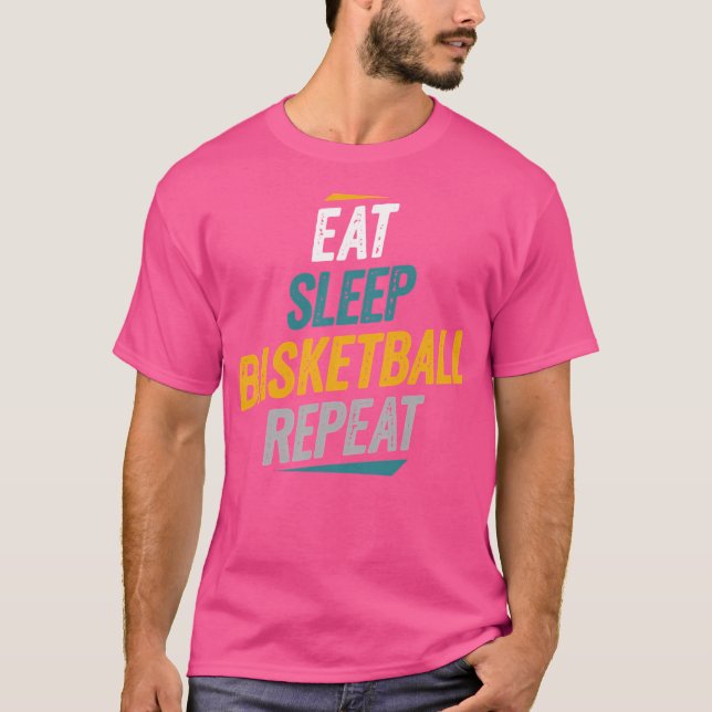 T-shirt Mangez des ventilateurs de basket-ball de sommeil  (Devant)